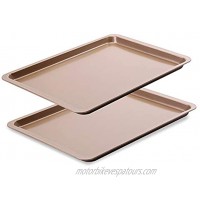 Latauar Premium Baking Sheet Bakeware Set of 2 Cookie Sheet Half Sheet Baking Pan Stainless Steel 14.5 Inch x 10 Inch Non Toxic & Healthy 2 Pack