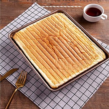 Nicunom Set of 2 Sheet Cake Pan Easy Layers Nonstick Cookie Sheet 11.8 x 17.5 Inch Baking Pan Tray