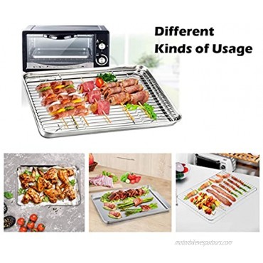 P&P CHEF Baking Sheet and Rack Set 8 PACK 4 Sheets + 4 Racks Stainless Steel Baking Pans Cookie Sheets with Cooling Rack Healthy & Mirror Finish,Oven & Dishwasher Safe