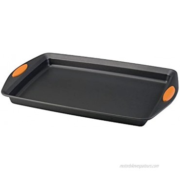 Rachael Ray Nonstick Bakeware with Grips Nonstick Cookie Sheet Baking Sheet 10 Inch x 15 Inch Gray with Orange Grips