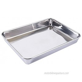 Sheet Pan,Cookie Sheet,Heavy Duty Stainless Steel Baking Pans,Toaster Oven Pan,Jelly Roll Pan,Barbeque Grill Pan,Deep Edge,Superior Mirror Finish Dishwasher Safe 16.2x12.6x2.4 inch