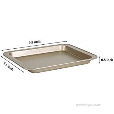 Small Baking Sheet 2 Pack Walooza 8 Inch Carbon Steel Half Toaster Oven Pan Tray Replacement Heavy-gauge Steel Set of 2
