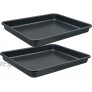 Small Cookie Sheets 11X9 Inch 2Pcs Mini Baking Pan Toaster Oven Tray Nonstick Thicken Brushed Carbon Steel Magnetic No Warp 1 to 2 Person Bakeware By HYTK