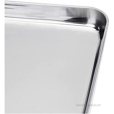 Suwimut Set of 2 Baking Sheet 16 x 12 x 1 Inch Stainless Steel Cookie Pans Baking Tray Non Toxic and Healthy Mirror Finish and Rust Free Easy Clean and Dishwasher Safe