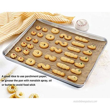 TeamFar Baking Sheet Set of 3 Stainless Steel Cookie Sheet Baking Tray Pan Healthy & Non Toxic Mirror Finish & Rust Free Easy Clean & Dishwasher Safe