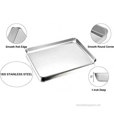 TeamFar Baking Sheet with Rack Set of 8 Cookie Sheet Baking Pans Stainless Steel Bakeware with Cooling Rack Set Non Toxic & Healthy Mirror Finish & Rust Free Easy Clean & Dishwasher Safe