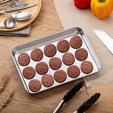 WEZVIX Baking Sheet Tray Cookie Sheet Stainless Steel Toaster Oven Pan Baking Pan 9 & 10 inches Non Toxic & Healthy Rust Free & Less Stick Thick & Sturdy Easy Clean & Dishwasher Safe