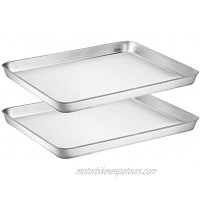 Wildone Baking Sheet Set of 2 Stainless Steel Cookie Sheet Baking Pan Size 16 x 12 x 1 inch Non Toxic & Heavy Duty & Mirror Finish & Rust Free & Easy Clean