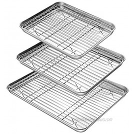 YIHONG Baking Sheet with Rack Set 3 Sheets+3 Racks 3 Size Cookie Sheets for Baking Use Stainless Steel Baking Pans with Cooling Racks Non-toxic Easy Clean Dishwasher Safe
